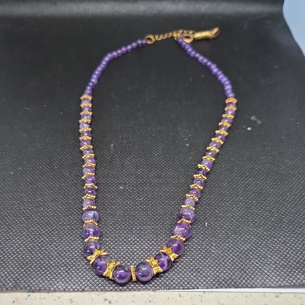 Vintage Stauer Signed Amethyst Necklace